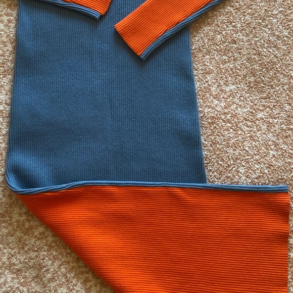 💙🧡 NWT Frnch Paris Aimee Colorblock Bodycon Dress - Picture 6 of 7